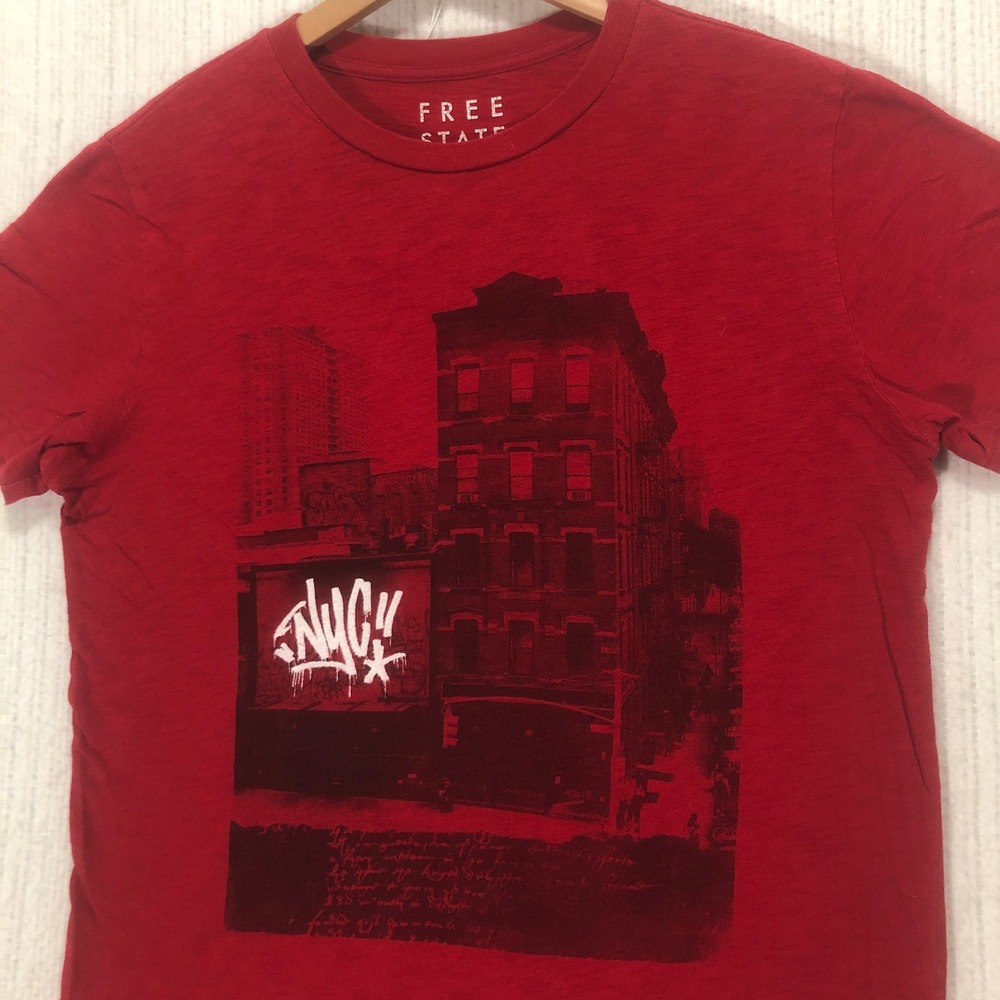 Free State Graphic Tee NYC Building Print Short Sleeve T-Shirt Men's‎ Size M